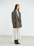 Oversized Wool Blend Tailored Blazer