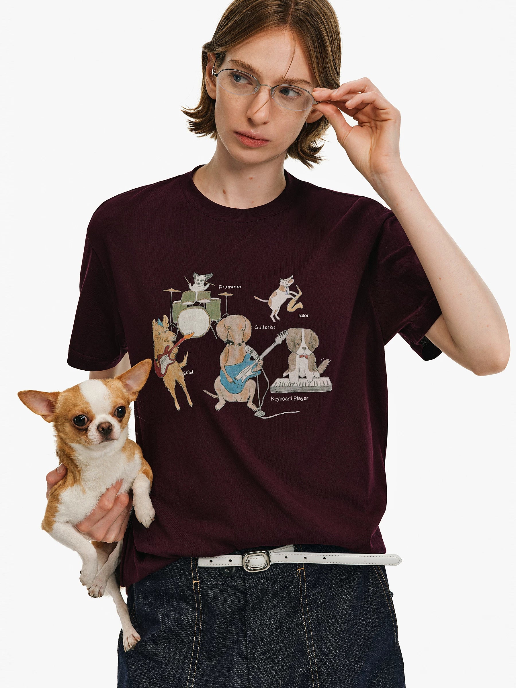 Graphic Print Cotton Crewneck T-Shirt