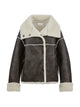 Oversized Shearling-Lined Leather Coat