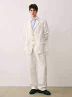 Linen Double Pleated Trousers