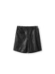 Asymmetrical Waist Leather Tailored Shorts