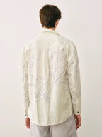 Silk Linen Floral Print Cuban Shirt