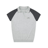 Raglan Knit Polo Shirt