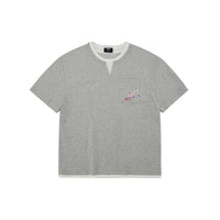 Embroidered V-Neck Layered T-Shirt