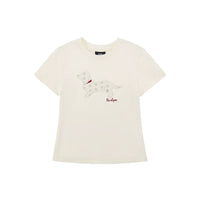 Embroidered Puppy Patch Slim T-Shirt