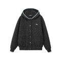 Striped Puppy Embroidered Hooded Cardigan
