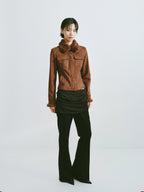 Draped Waist Flared Trousers