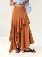 Asymmetrical Layered Midi Skirt