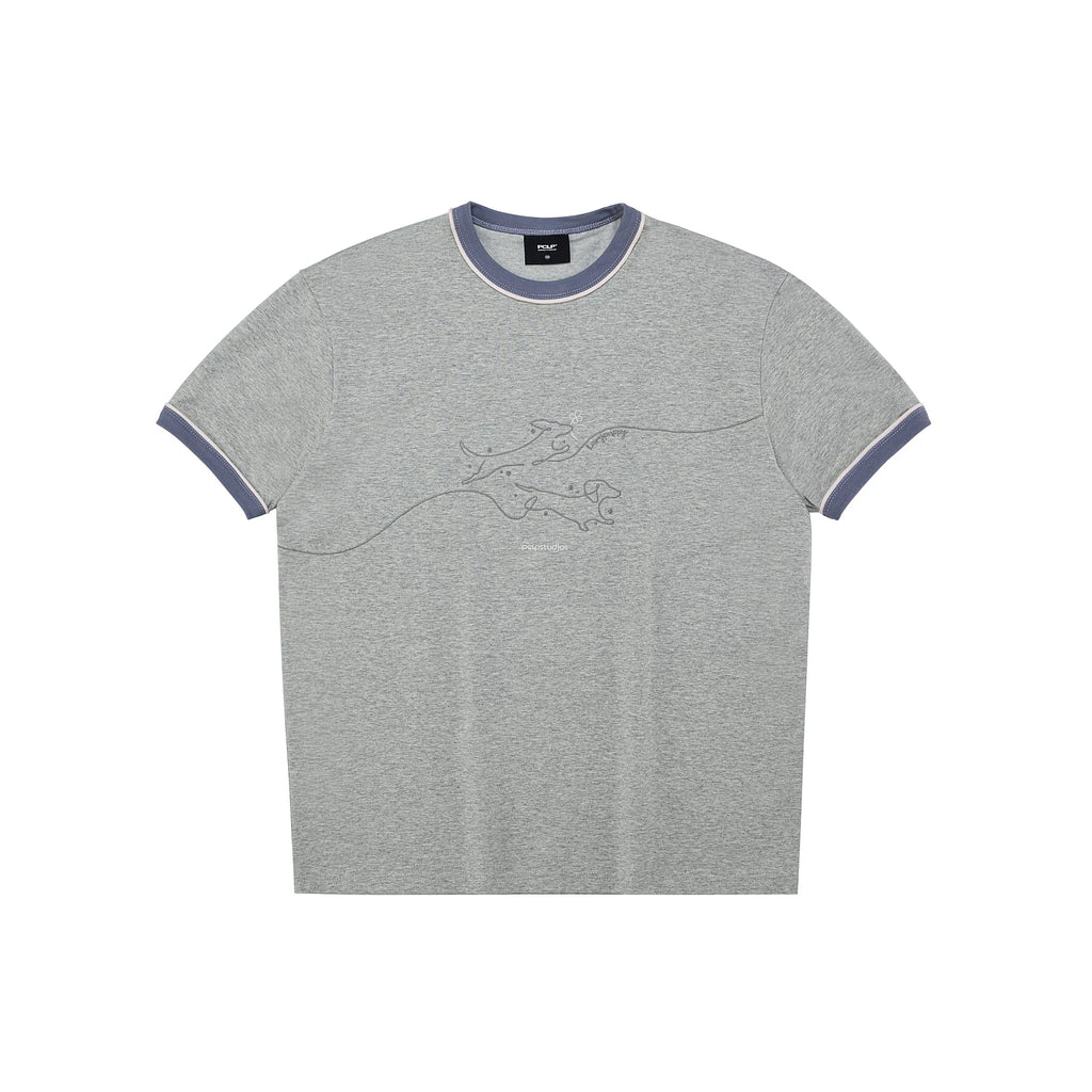 Line Art Graphic Crew Neck T-Shirt