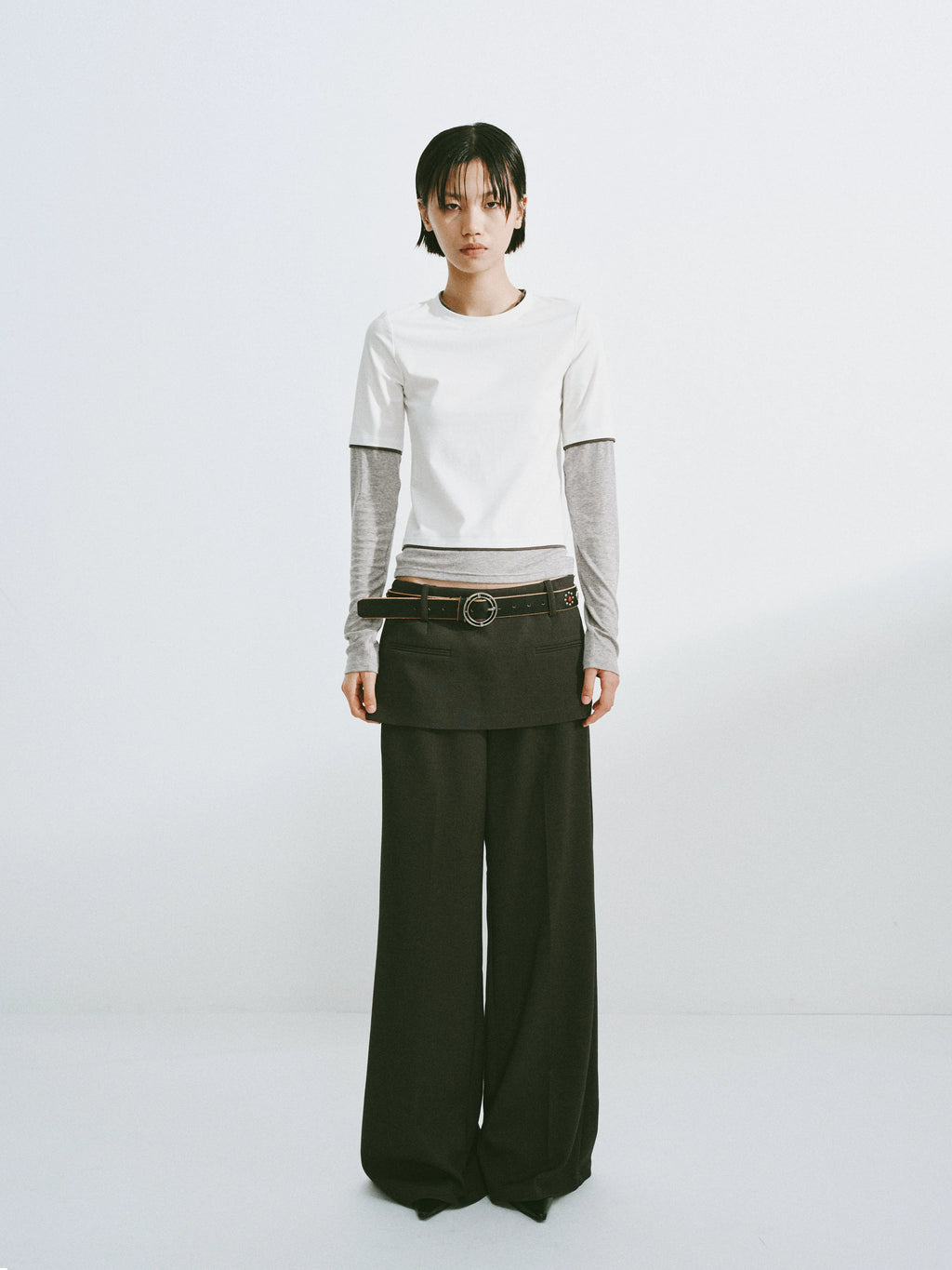 Layered Contrast Sleeve T-Shirt