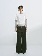 Layered Contrast Sleeve T-Shirt