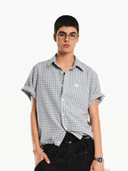 Plaid Short-Sleeve Button-Down Shirt