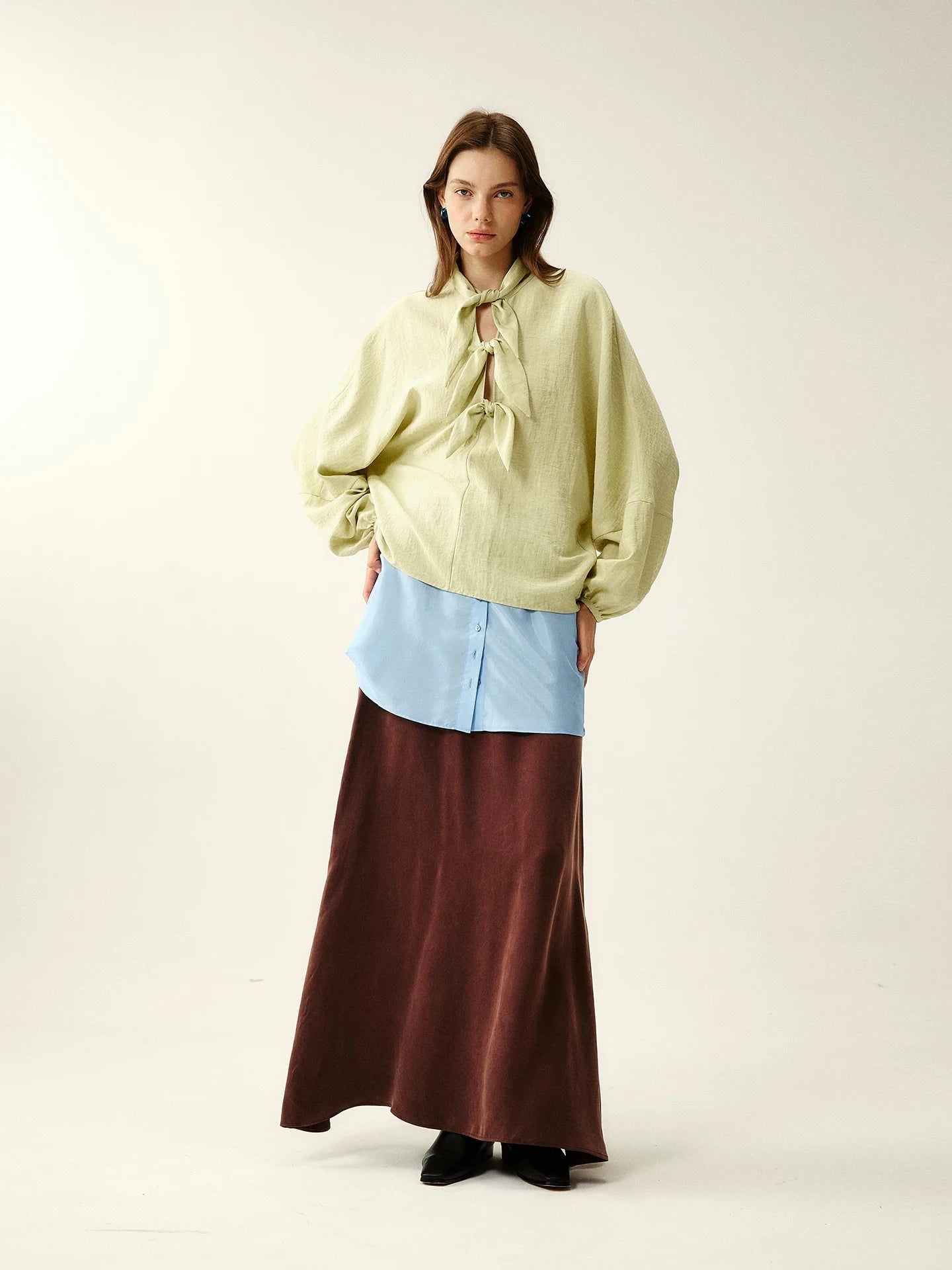 Textured Tie-Front Blouse
