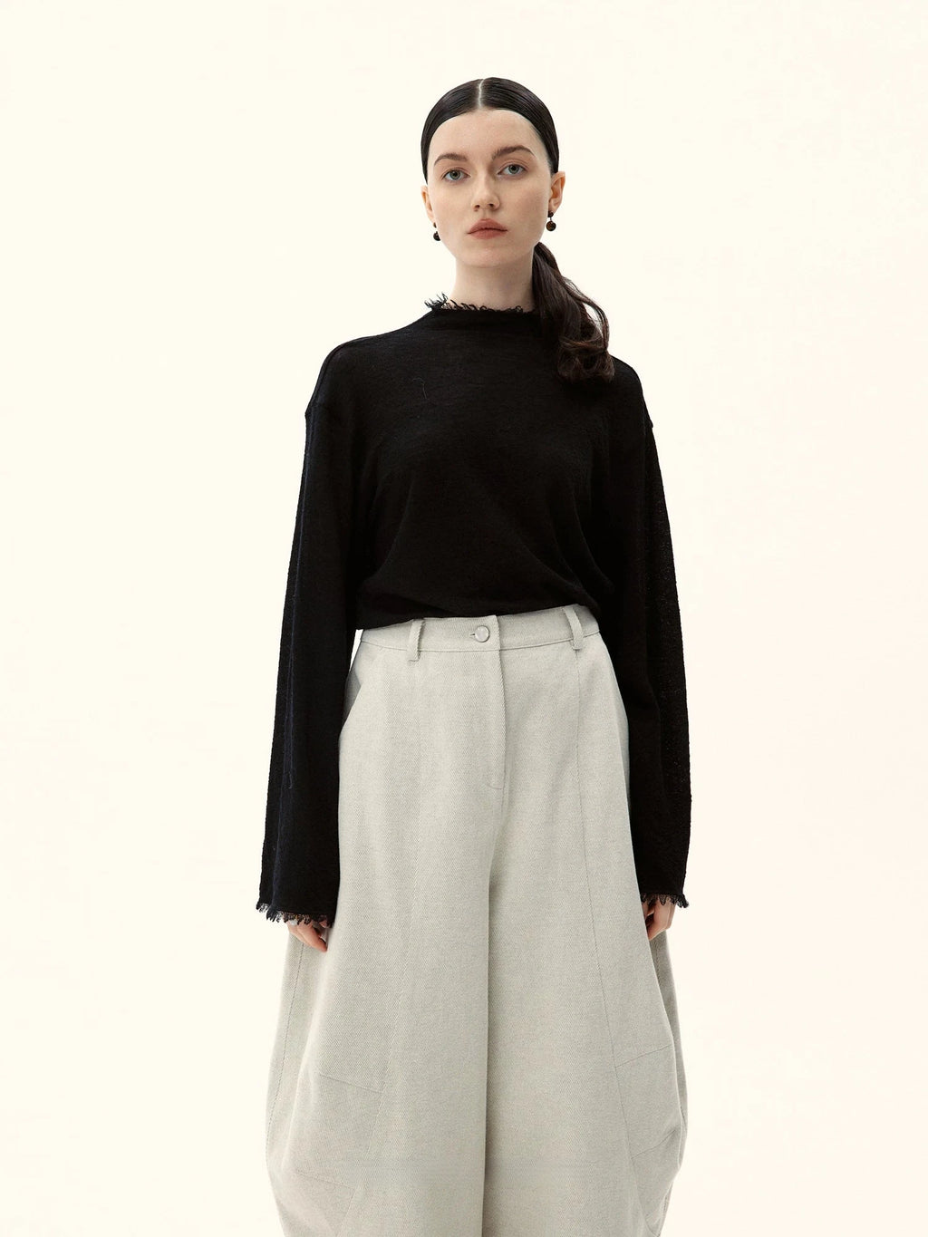 Black Night Textured Knit Turtleneck