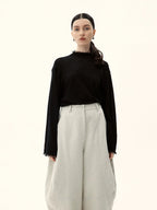 Black Night Textured Knit Turtleneck