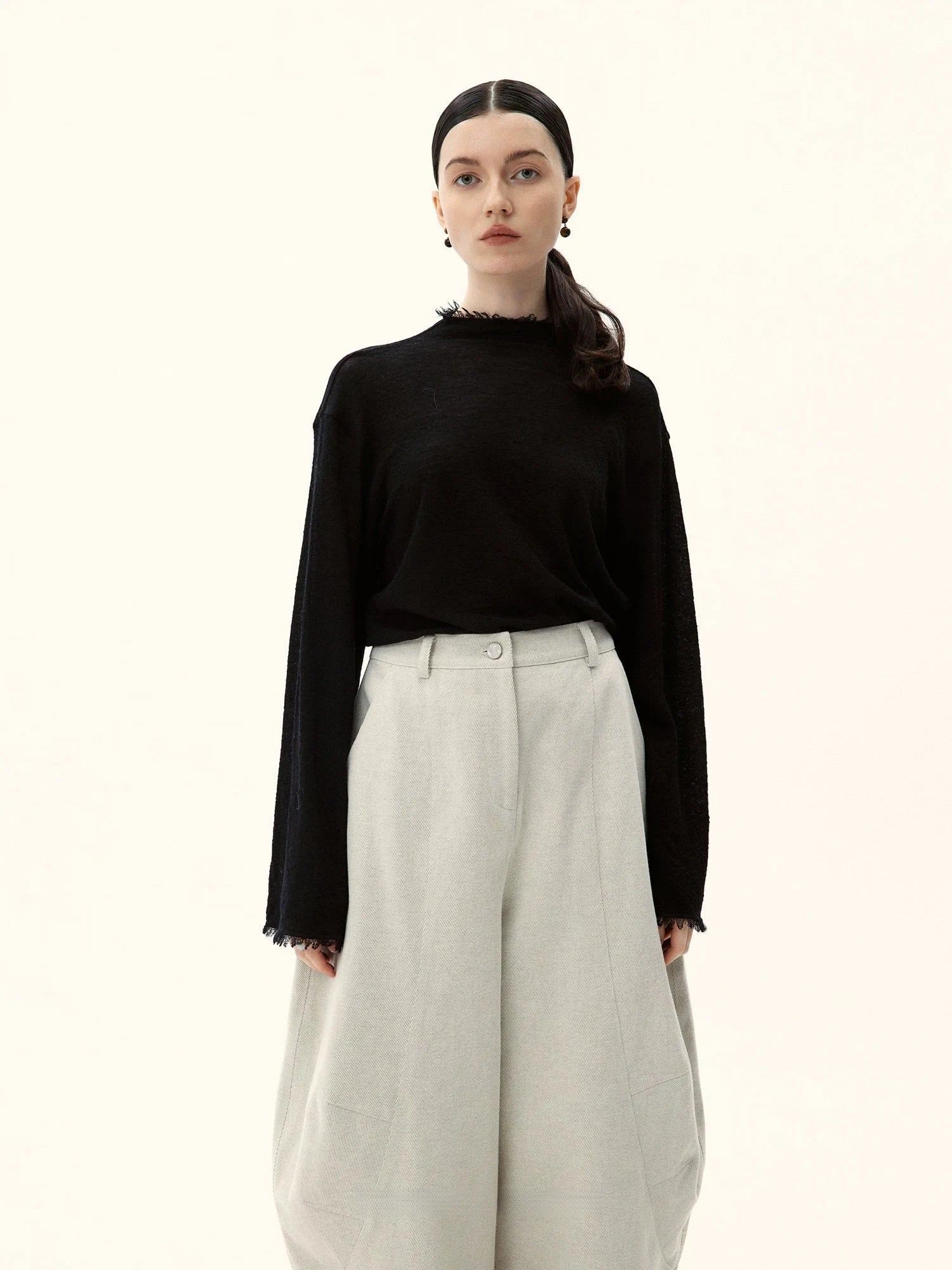 Black Night Textured Knit Turtleneck