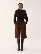 Suede Patchwork Culotte Shorts