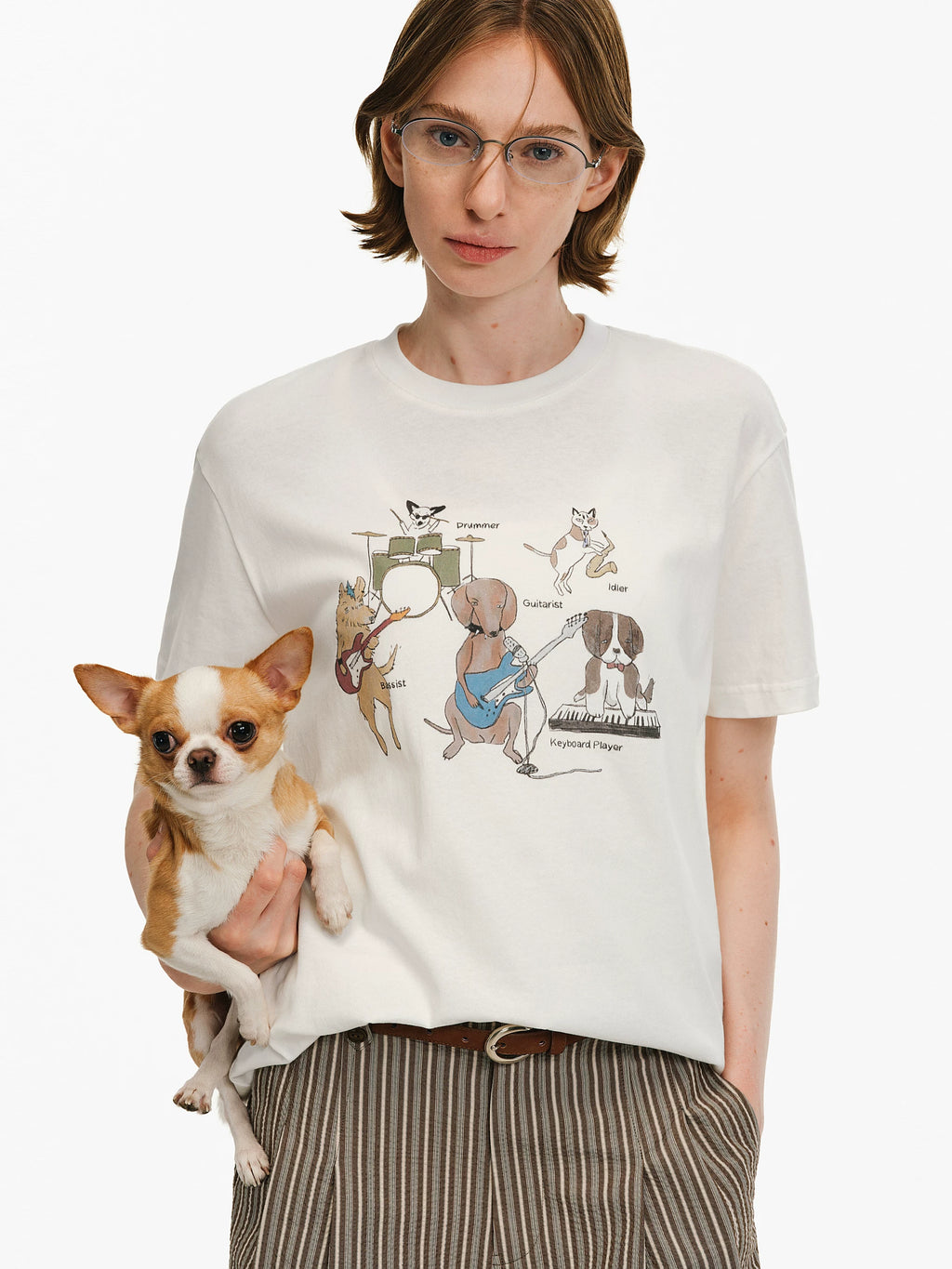 Graphic Print Cotton Crewneck T-Shirt