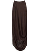 Draped Pleated Knit Maxi Dress