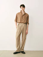 Silk Blend Textured Button-Down Shirt