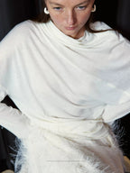 Echo Draped Wool Turtleneck Top