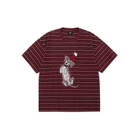 Dachshund Graphic Striped Cotton T-Shirt