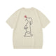 Embroidered Wool Short-Sleeve Knit Top