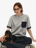 Striped Pocket Cotton T-Shirt