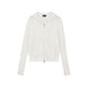 Diamond Knit Hooded Zip-Up Cardigan