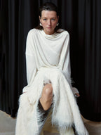 Echo Draped Wool Turtleneck Top