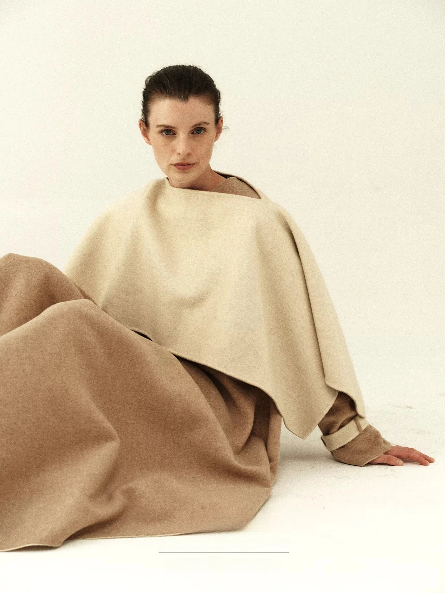 Australian Wool Two-Tone Oversized Coat