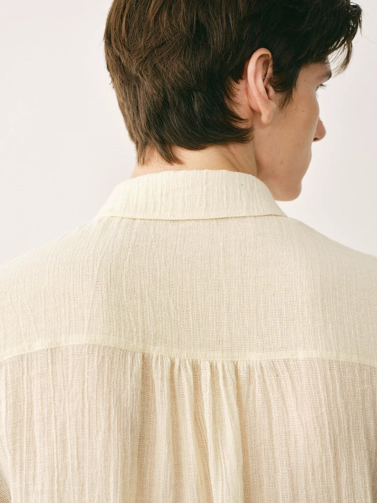 Cotton Ramie Blend Relaxed Shirt