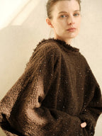 Sequin Embellished Wool Alpaca Cardigan