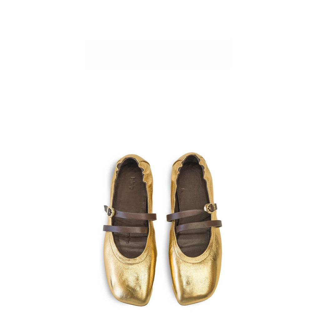 Flavie Metallic Lambskin Mary Jane Flats