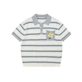 Snoopy Embroidered Striped Knit Polo