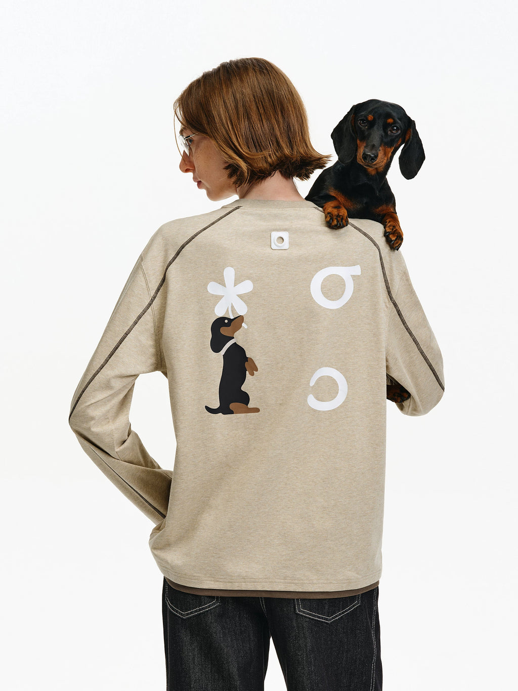 Graphic Print Long-Sleeve Crewneck