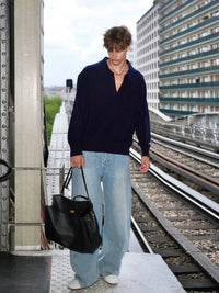 Merino Wool Polo Sweater