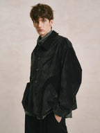 Patchwork Corduroy Button-Down Jacket