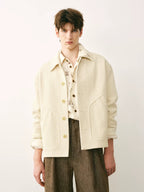 Cotton Bird Print Button-Down Shirt