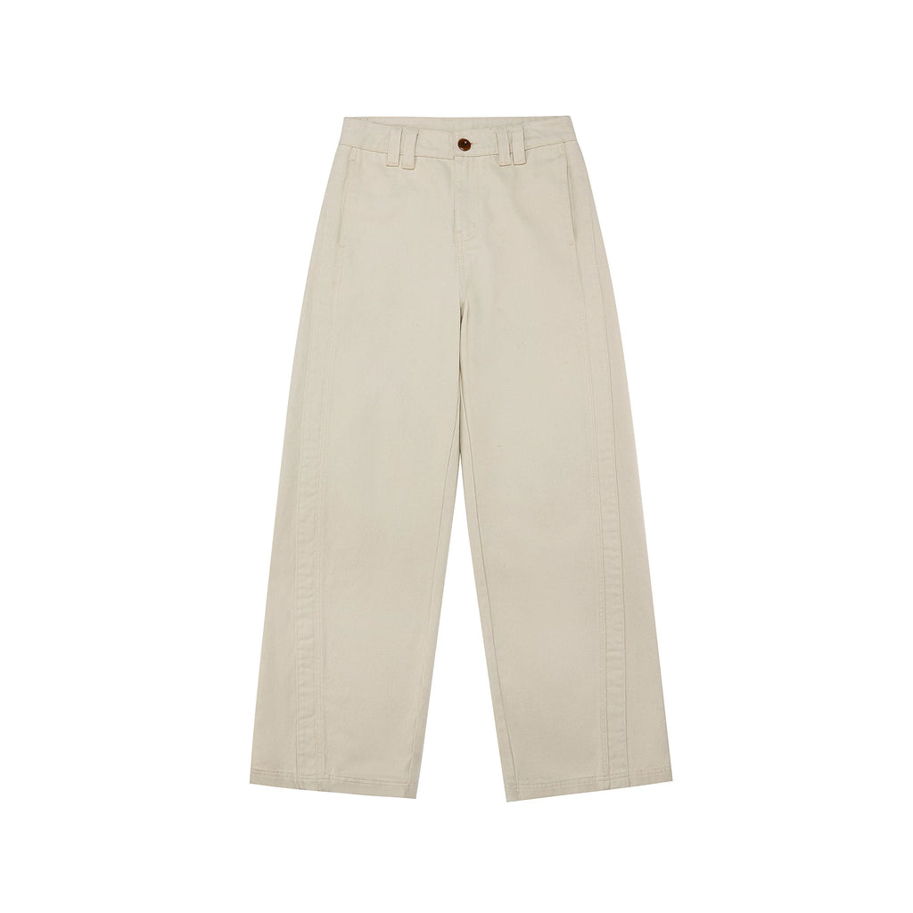High-Waisted Wide-Leg Cotton Trousers