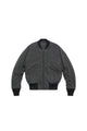 Wool Blend Ribbed Bomber Jacket