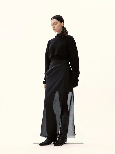 Double-Layered Hazy Maxi Skirt