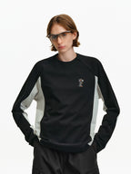 Color-Block Graphic Long-Sleeve Top