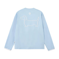 Embroidered Dachshund Graphic Long-Sleeve Tee