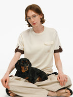 Silk Wool Blend Pocket Knit Top