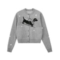 Intarsia Puppy Knit Cardigan