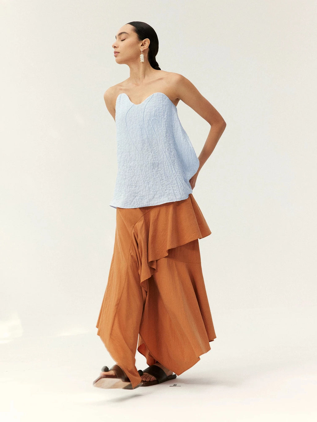 Asymmetrical Layered Midi Skirt