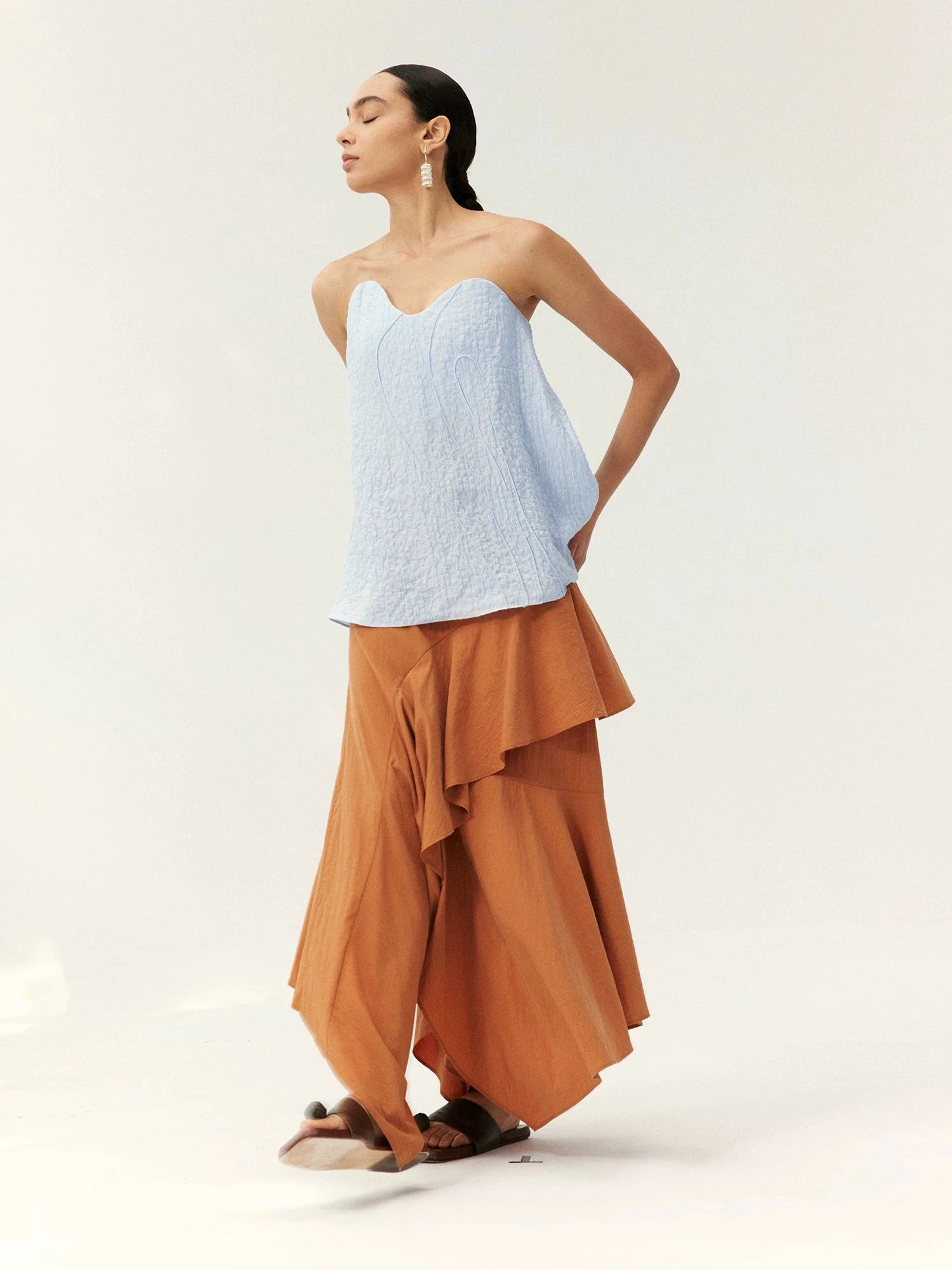 Asymmetrical Layered Midi Skirt
