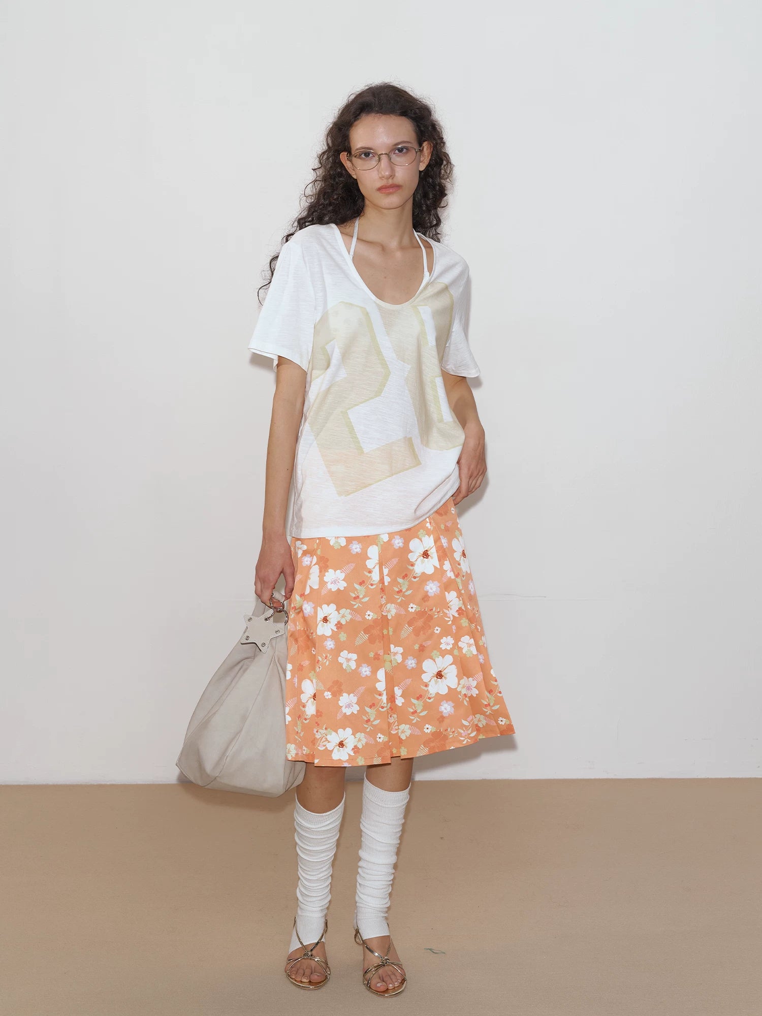 Graphic Print U-Neck T-Shirt