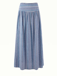 Striped Linen Maxi Dress With Pearl Straps